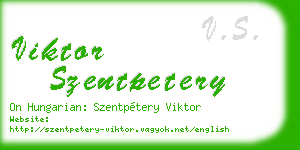 viktor szentpetery business card